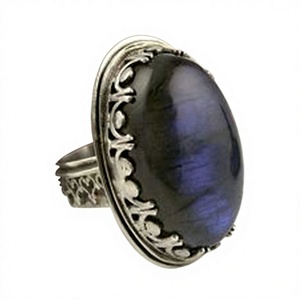 Paraiso Natural Labradorite 925 Sterling Silver Handmade Classic Gemstone <b>Ring</b> IGI Prong Setting for Wedding/Party Customized - Product Image 3