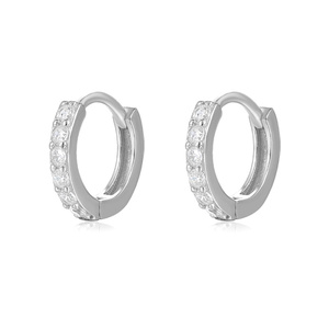 Pendientes de Aro Clásicos de Plata de Ley 925 Chapados en Oro con Circonitas, Estilo Vintage, Joyería Fina para Mujer - Product Image 6