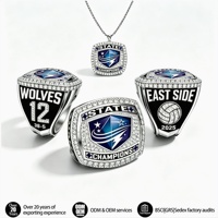 Bague de championnat en acier personnalisée pour équipes sportives, universités, football et basketball