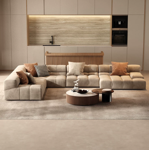 <span class=keywords><strong>Canapé</strong></span> Sectionnel Moderne en Tissu pour Salon, Ensemble de Canapés de Luxe en Forme de L pour Hôtel, <span class=keywords><strong>Canapé</strong></span> d'Angle Nordique - Product Image 2
