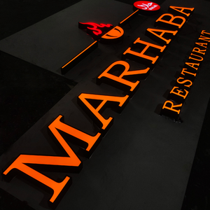 Cá nhân đèn Led thư tùy chỉnh kim loại cửa hàng Backlit 3D chiếu sáng IP65 không thấm nước Bluetooth kiểm soát dấu hiệu tiếp nhận - Product Image 3