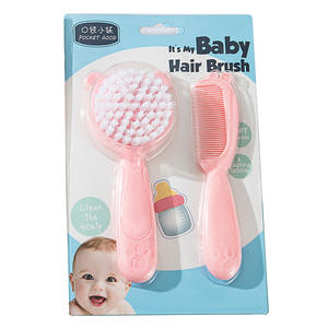 Ensemble de brosses à cheveux pour nouveaux-nés 2 pièces/ensemble peigne à cheveux doux écologique pour enfants masseur de cuir chevelu brosse de douche produits pour bébés avec boîte cadeau - Product Image 6
