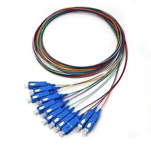 Unionfiber ftth OEM /ODM UPC sc 1m 12 renk Fiber optik lif 12 fiber pigtails sc/upc çok modlu om2 sc apc dubleks pigtail