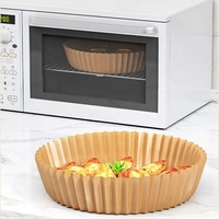 Gloway Taille personnalisée 50 pièces de papier sulfurisé rond jetable résistant à l'huile 7.9 pouces de papier de cuisson pour friteuse à air