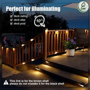 Luces Solares para Terraza, Paquete de 16, Luces LED Impermeables IP33 para Escaleras Exteriores, Vallas, Patios, Caminos, Jardines (Blanco Cálido, ABS) - Product Image 2