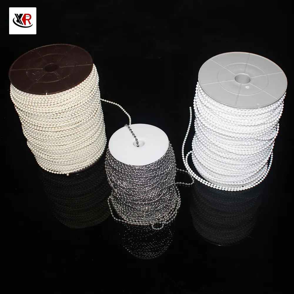 Plastic & Stainless Steel Cord Chain Window Blind Accessories 4.5*6 Multicolour Ball Chain Blind Plastic Blinds Ball Chain