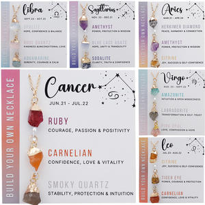 À la mode irrégulière trois pierres pendentif en acier inoxydable chaîne bijoux zodiaque pierre naturelle collier cadeau - Product Image 2