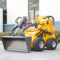 Mini chargeuse sur pneus à vente chaude, directement de l'usine, avec moteur diesel Kubota de 25 ch, débit hydraulique élevé, mini chargeuse sur pneus puissante