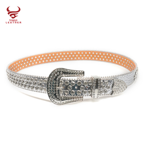 Custom Western Cowboy Men Leather cocodrilo PU Leather Rhinestone Cinturones Diseñador Boys Inspirado White Diamond Cinturones para hombres - Product Image 3