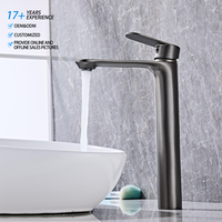 Grifo de lavabo montado en cubierta moderno de Instalación rápida, válvula de cerámica de un solo mango de latón, mezclador cromado de orificio Universal para apartamento de Hotel