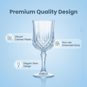 Verres à vin en plastique 7OZ, 12 pièces, gobelets à boire réutilisables transparents, flûtes à <span class=keywords><strong>champagne</strong></span> vintage, gobelets en cristal incassables pour <span class=keywords><strong>mariage</strong></span> et fête - Product Image 3