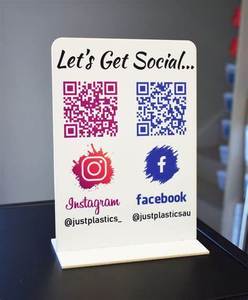 Custom Card Holder Multi <strong>QR</strong> <strong>Code</strong> Sign Payment Social Media Beauty Business Salon 3D Logos 3 in 1 Logo Social Sign 2 <strong>QR</strong> <strong>Codes</strong> - Product Image 4