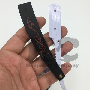 High quality Barber <b>Razors</b> Wholesale Barber <b>Razors</b> Sustainable mink Custom design handle stainless steel throat cut - Product Image 2