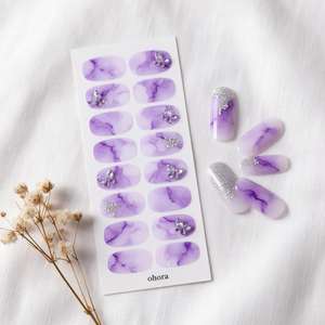 Autocollants pour ongles en gel de résine mince brillant effet marbre violet, motif papillon délicat, sans lampe UV, vente en gros, <span class=keywords><strong>manucure</strong></span> tendance - Product Image 2