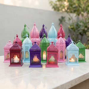 Lanternes à bougies marocaines en métal pour la décoration de la maison et les événements du Ramadan 2027 - Product Image 3