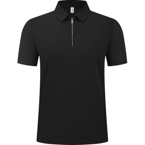 Polo unisexe léger en coton blanc à demi-zip, respirant, pour l'été, vêtement de travail fabriqué à Wuhan - Product Image 2