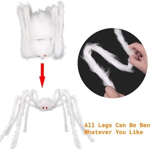 Recuerdos de Fiesta De Long, Araña Grande Realista de Peluche Blanco para <span class=keywords><strong>Halloween</strong></span>, Decoración Interior/Exterior para Casa Embrujada o Escape Room, para Adolescentes - Product Image 5