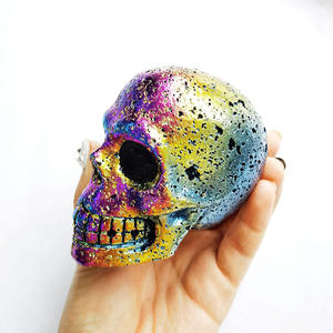 Teschi in Lava di Titanio Aura, <span class=keywords><strong>Pietre</strong></span> Preziose Intagliate, Teschi Cavi per Decorazione Casa e Paralume - Product Image 3