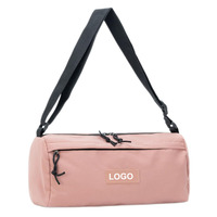 Sac de voyage de week-end rose, logo personnalisé, élégant, compact, léger, sac de sport pour hommes et femmes