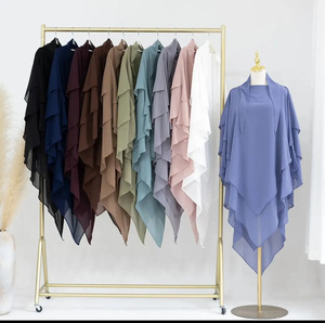 2024 Bán Chạy Nhất Handmade Polyester Hồi Giáo Hijab Rắn Màu Chống Tĩnh Abaya Cho Người Lớn Cho Tất Cả Các Mùa-Mùa Thu Mùa Xuân Tối Thiểu - Product Image 1