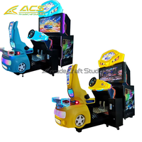 Volant de course ACS Blue Extreme Feeling Raspberry Pi pour machine d'arcade automobile, chaise de jeu pliable en métal avec mouvement japonais