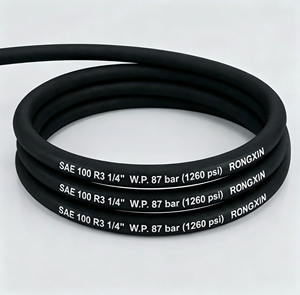 Tuyau de retour hydraulique SAE100 R3 1/4" 1/2" 5/8" 1125 PSI, tube flexible en caoutchouc renforcé de tissu, exportateur de conduites d'huile - Product Image 1
