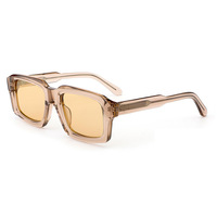 Lunettes de soleil polarisées UV400 carrées surdimensionnées à monture plate tendance 2025, lunettes de soleil vintage épaisses en acétate faites à la main de luxe rétro