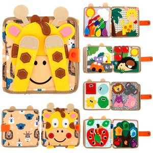 Jumon Hot Sale Montessori Yellow Eco-friendly Giraffe Quiet Busy <b>Board</b> Book for Fine Motor Skills Learning Early Education JBK-8 - Product Image 1