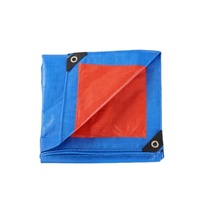 Bâche en polyéthylène Million Poly, bleue et orange, imperméable, robuste, en rouleau, usage polyvalent, pour couverture extérieure et toiture, bâche en PE enduite