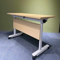 Mesas Plegables Apilables para Seminarios, Mesa para Sala de Lectura Escolar, Mesa de Escritura Móvil con Ruedas para Capacitación
