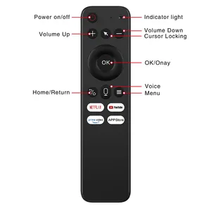 V9 Remote Control Suara Cerdas 2.4G, Tetikus Udara Nirkabel, Kontrol Jarak Jauh Inframerah dengan Fungsi Pembelajaran untuk Kotak TV Komputer