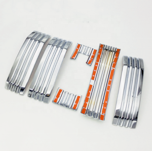 Garniture de couvercle d'insertion de calandre centrale avant chromée ABS pour <span class=keywords><strong>Toyota</strong></span> Land Cruiser Prado FJ150 2018 couvercle de calandre avant - Product Image 4