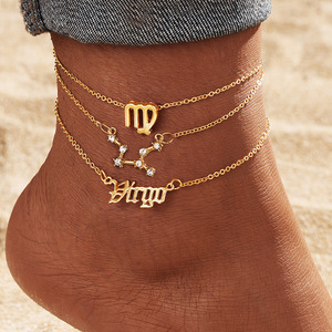 Bracelet de cheville de mode de haute qualité Summer <span class=keywords><strong>Beach</strong></span> 12 Constellations Bracelet de cheville pour les femmes - Product Image 1