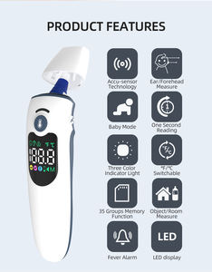 Thermomètre frontal à contact rechargeable certifié CE avec indicateur de <span class=keywords><strong>fièvre</strong></span> à 3 couleurs - Product Image 3