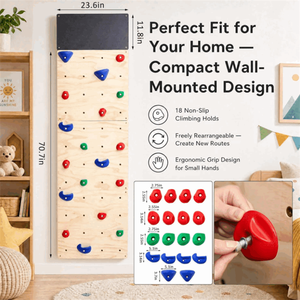 Muro de Escalada de Madera de Alta Calidad para Gimnasio Interior, Área de Juegos con Pizarra para Dibujar - Product Image 2