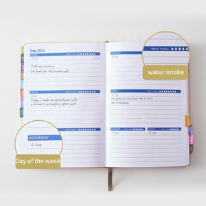 Carnets en cuir Frins 2024 : Agenda de poche, carnet hebdomadaire, agenda de rendez-vous avec onglets mensuels et fermeture élastique – Design moderne - Product Image 5