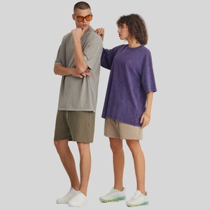 Camiseta retro lavada con ácido para hombre Logotipo personalizado Look desgastado 100% Algodón Ropa de calle de gran tamaño - Product Image 2