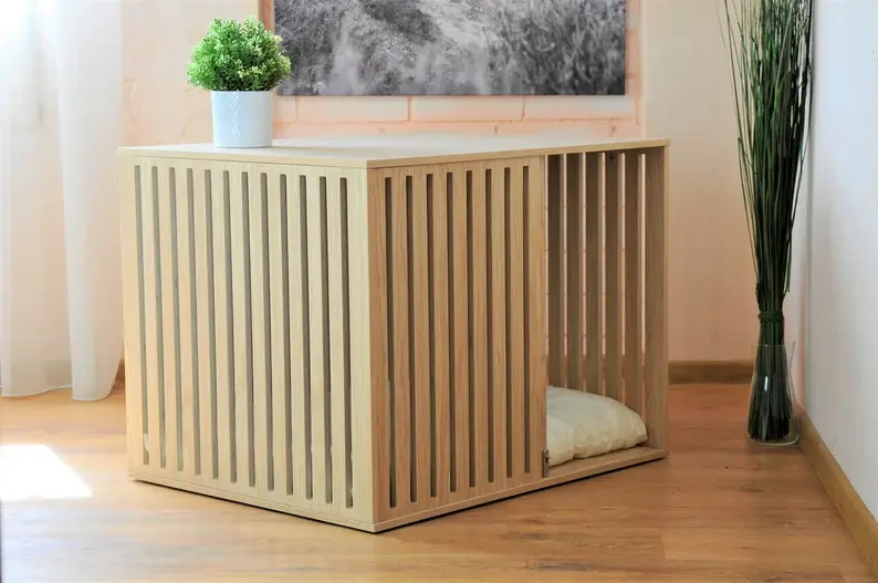 Meubles de chenil pour chien de luxe en bois caisse pour chien d'intérieur meubles armoire latérale Table caisse pour chien moderne