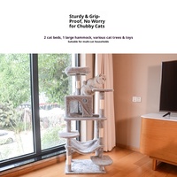 Arbre à chat intégré en bois écologique à 4 niveaux, peu encombrant, tour à chat d'intérieur au design moderne