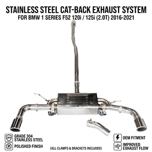 Système d'échappement Catback à soupapes Vortex SS304 pour BMW F52 120i 125i 2.0T 2016-2021, kit de silencieux de performance pour la course - Product Image 1