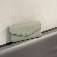 Dompet Kulit Asli Wanita Desainer Mewah Merk Grosir AL1058 Slim Custom Logo Passport, Tempat Kartu Kredit