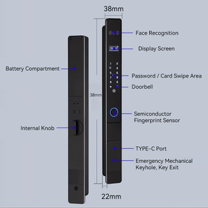 6 Ways Unlock Smart Security Lock Binocular 3D Face Palm Vein Fingerprint Password Card Mechanical Key IP Waterproof <strong>Door</strong> Lock - Product Image 6