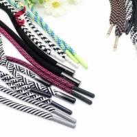 Cordons plats en nylon tressé avec embouts en silicone enduit écologique haute ténacité pour sacs, vêtements et chaussures
