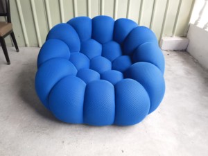 Canapé Bulle Moderne de Luxe Disen, Monoplace, Bleu, Tissu 5D, Éponge Haute Densité, Pieds en Bois, Modulaire pour Salon - Product Image 2