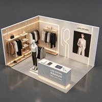 Stand d'exposition modulaire en forme de L avec éclairage LED, mur d'affichage rétroéclairé pour vêtements, stand de bannière pour événements
