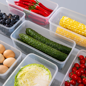 Lebensmittelechte Kunststoff-PP-Kühlschrank-Aufbewahrungsbox mit Luftdichtem Deckel Stapelbar Wasserdicht Gefrierschrankgeeignet Küchen-<span class=keywords><strong>Organizer</strong></span>-Behälter - Product Image 4