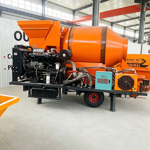 Bomba Mezcladora de Concreto Diésel Naranja con Motor para Uso en Construcción - Product Image 4