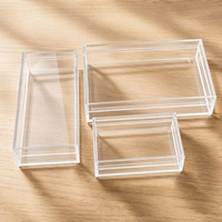 Boîte de rangement empilable en plastique PS transparent avec couleur personnalisable pour bijoux et petits cadeaux