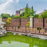 Matériaux Panneaux de bois pour jardin extérieur Clôture en wpc Clôture composite sur rail
