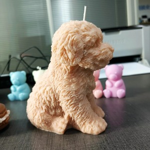 Cute Sitting Teddy Dog Enthusiast Home Decoration <b>Candle</b> Animal Teddy Dog Soy Wax Scent <b>Candle</b> - Product Image 4